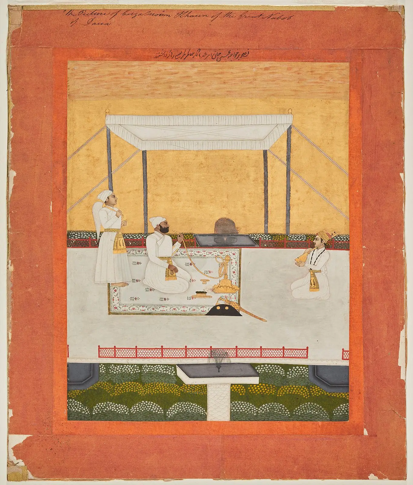 A Musician Plays the tanpura for Nawab Mir Qasim Khan by Unknown artist