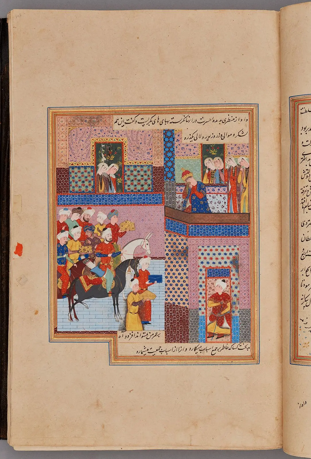 Turkish Sultan mourning for his wife, Folio from a manuscript of Nigaristan by Author: Ahmad