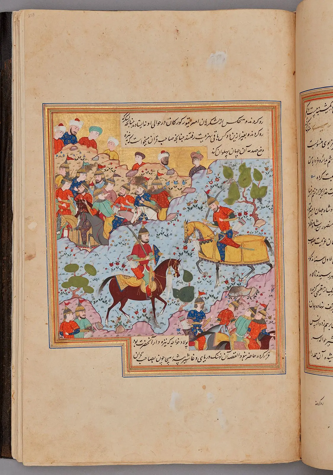 A battle between Timur and Muzaffaradins, Folio from a manuscript of Nigaristan by Author: Ahmad