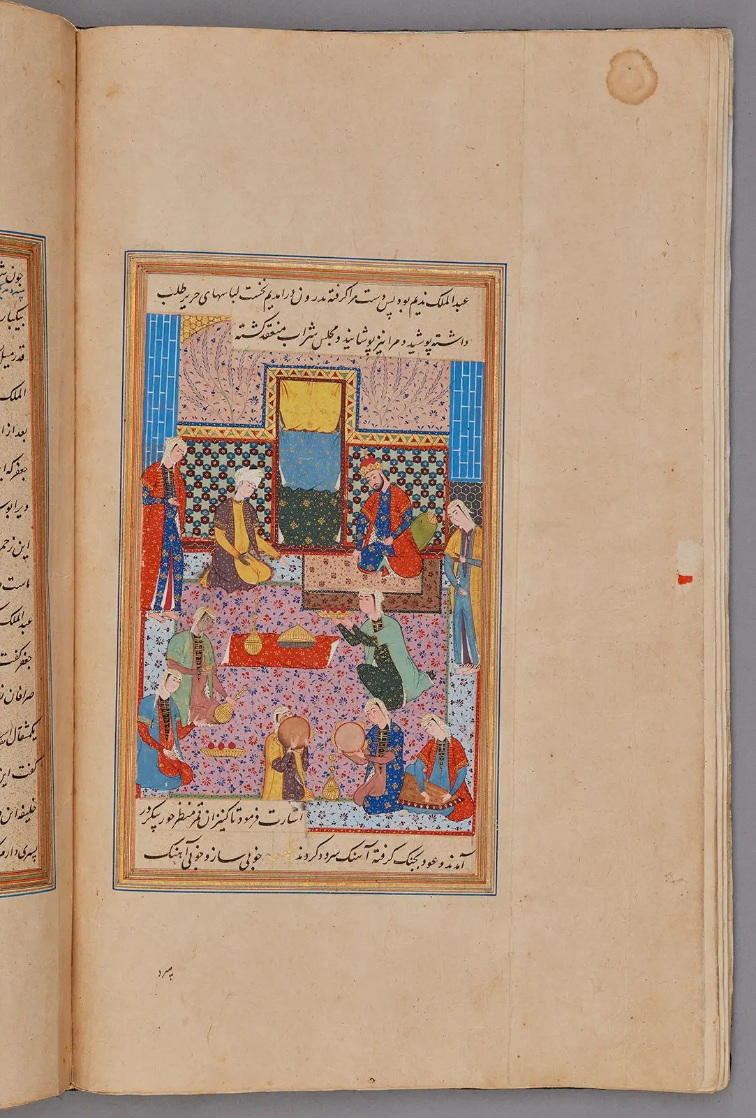In the Palace of the ‘Abbasid Caliph, Folio from a manuscript of Nigaristan by Author: Ahmad