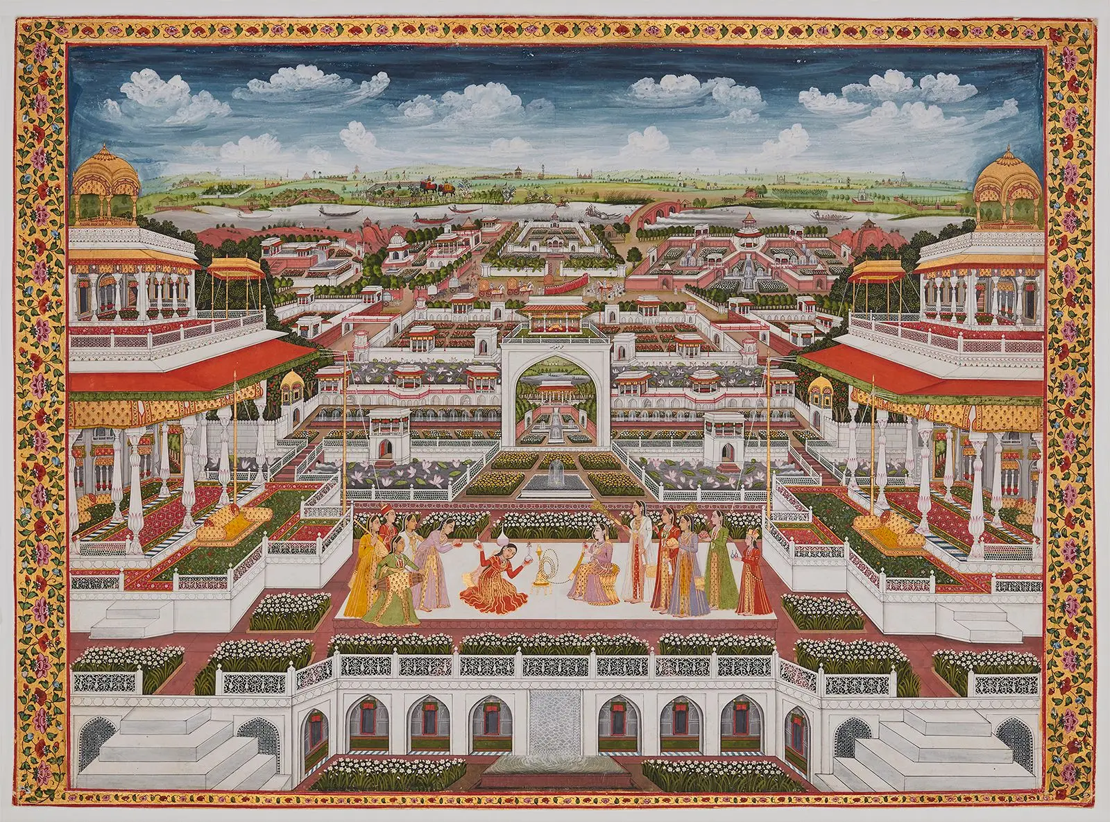 Entertainment in a palace garden by Artist: Faizullah