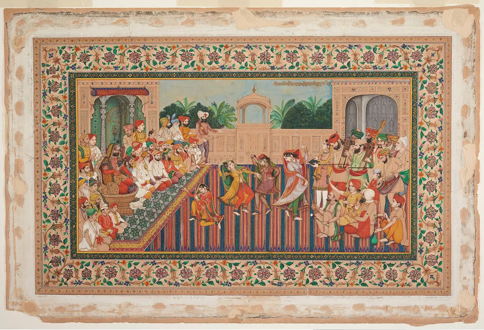 Musicians and Dancers performing before Sher Singh (1807-1843) by Unknown artist