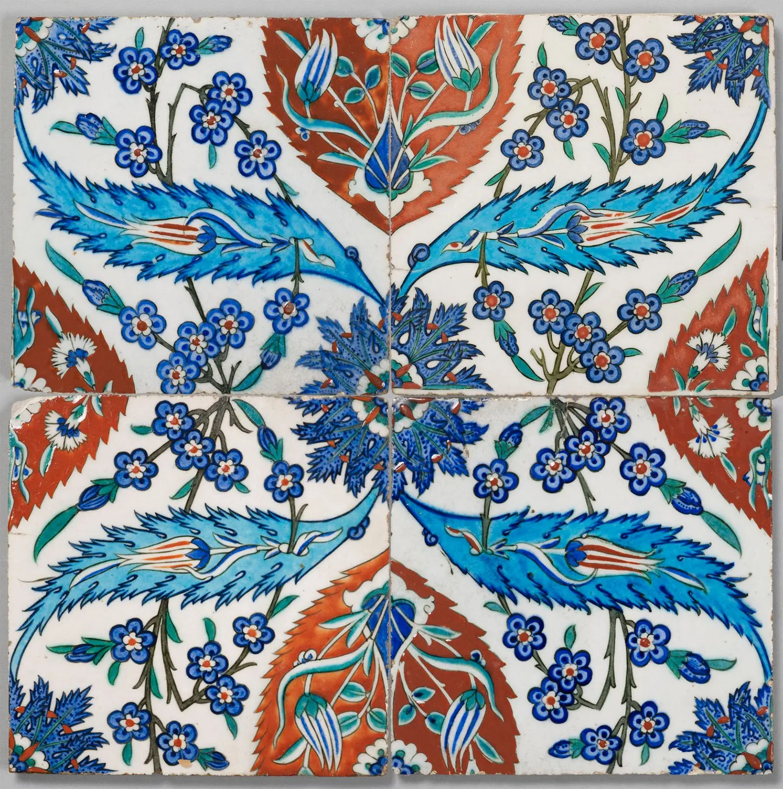 Panel of Four Tiles by Unknown artist