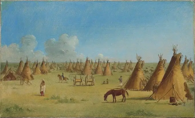A Metis Encampment by Paul Kane