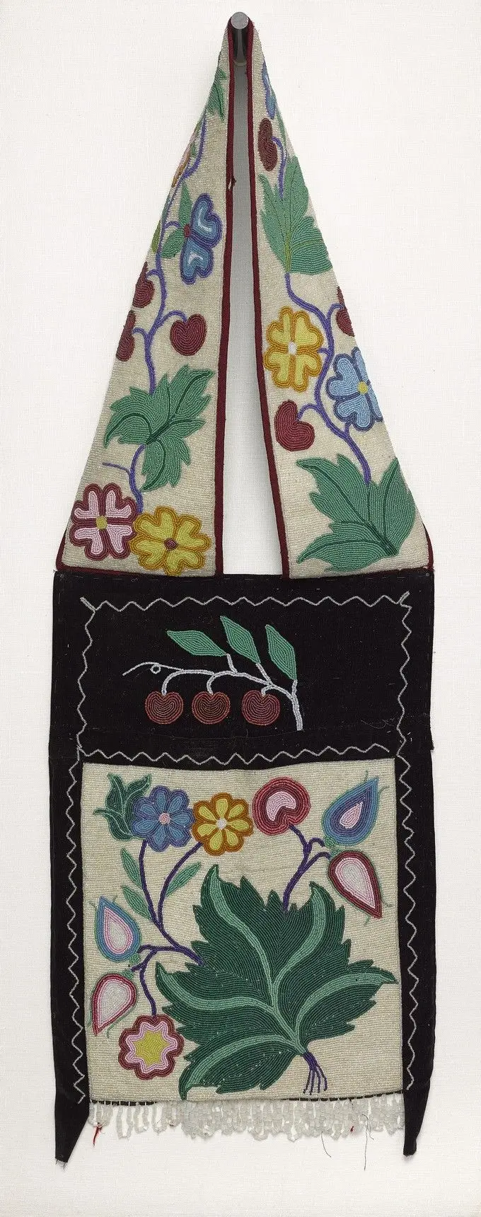 Bandolier Bag, 3 Cherries by Anishinaabe