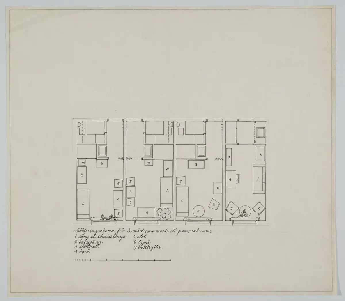 Fredric Eens Memorial. Furniture plan. by Göransson-Ljungman, Kjerstin