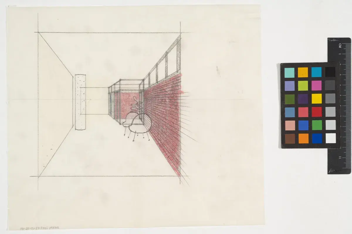 Vocational School. Sketch of interior. by Geisendorf, Léonie
