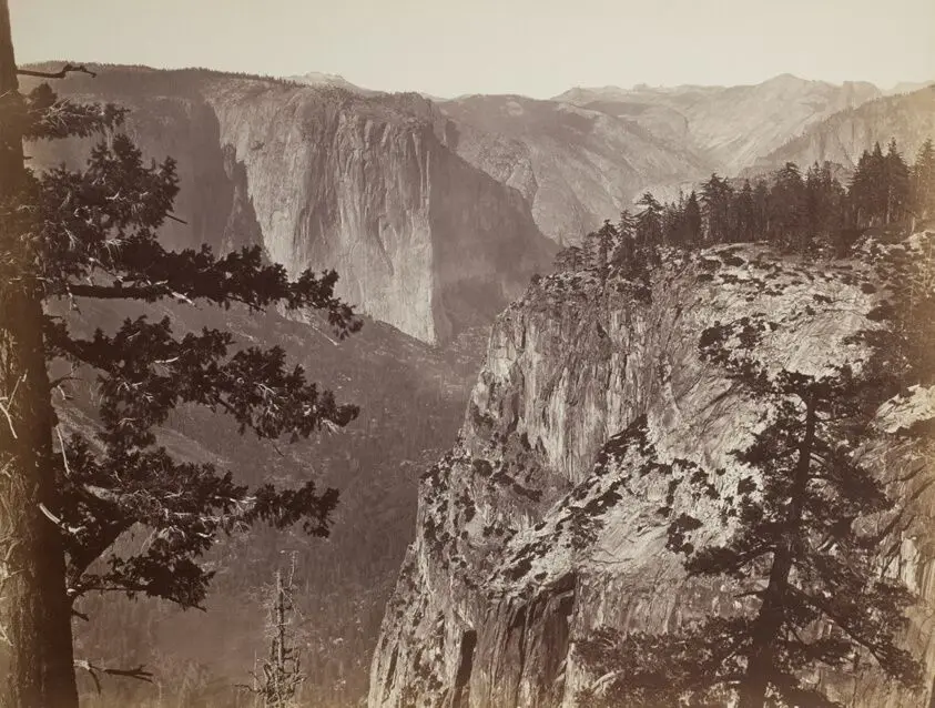 First View of the Yosemite Valley from the Mariposa Trail by Carleton E. Watkins