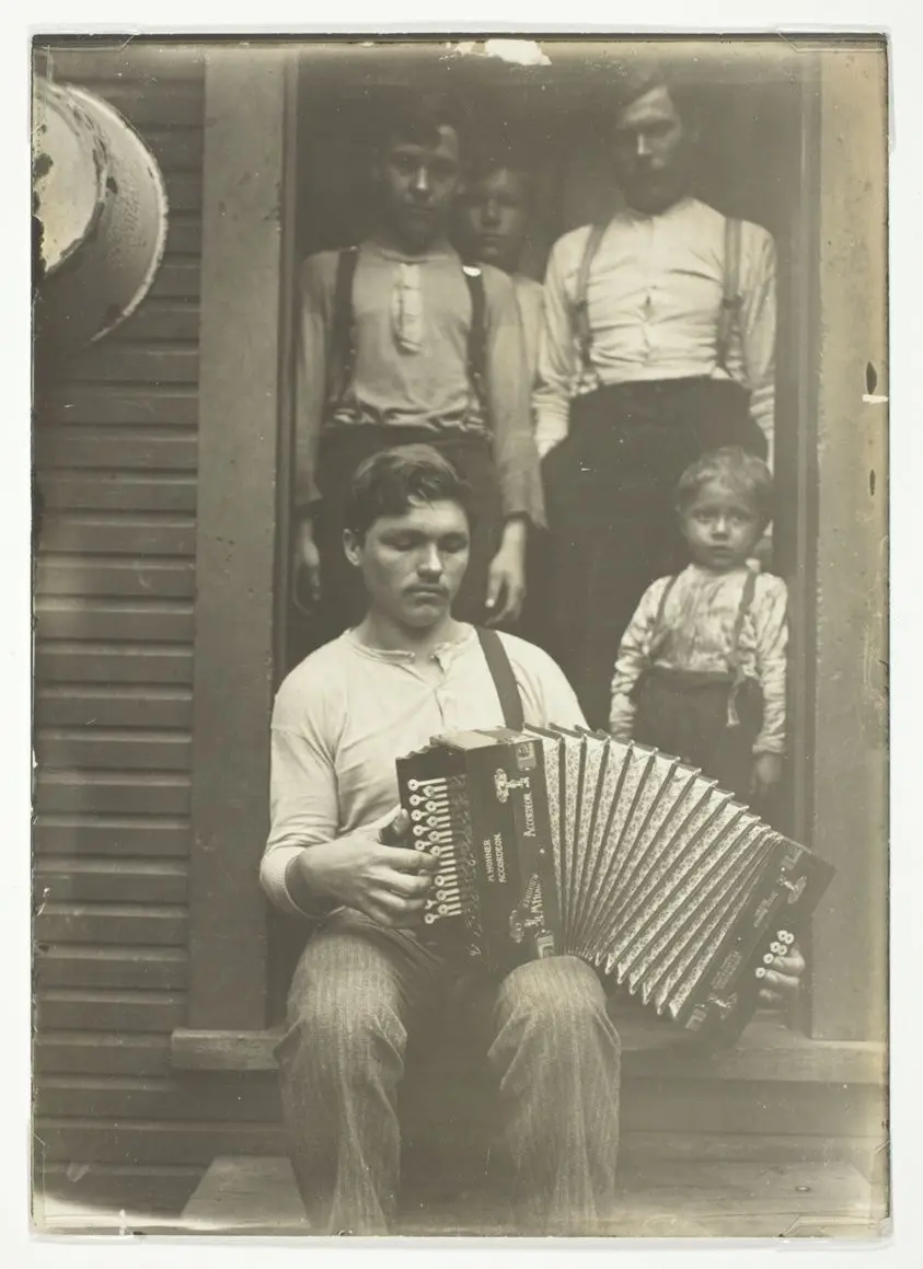 Slovak Steel Worker in the Pittsburgh Region Relaxes after Supper by Lewis Wickes Hine