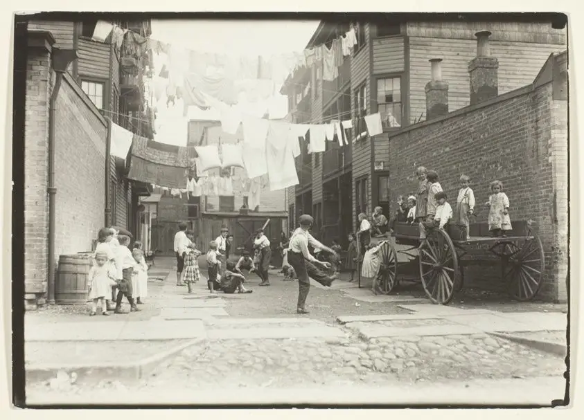 Playground in a Mill Village (Playground in a Tenement Alley), Boston by Lewis Wickes Hine