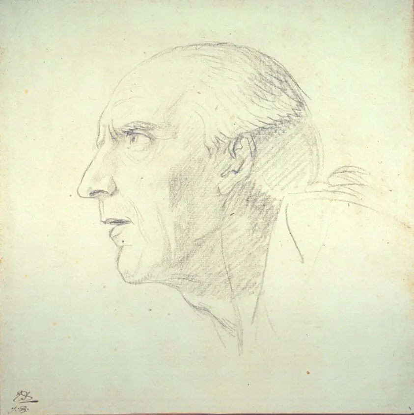Head of an Old Man in Profile by Jacques-Louis David