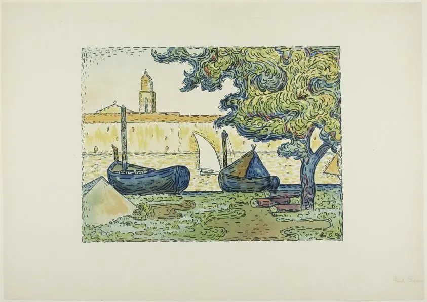 The Port of St. Tropez II, from the seventh album of L'Estampe originale by Paul Signac