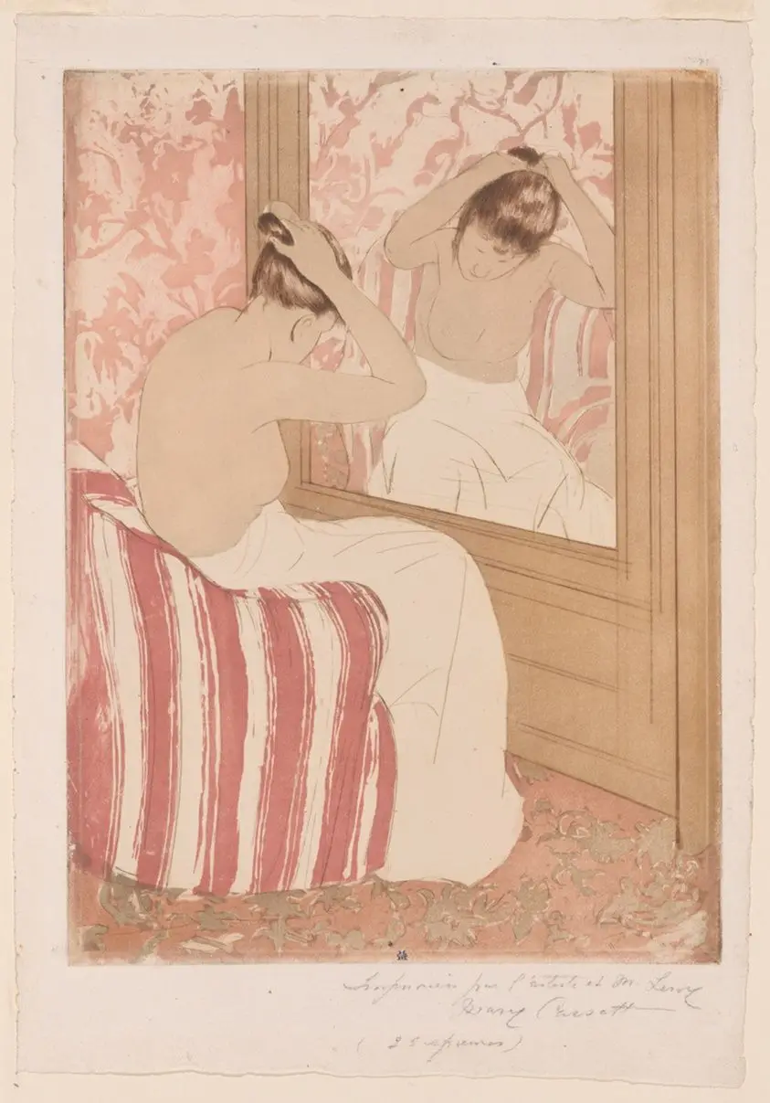 The Coiffure by Mary Cassatt (American, 1844-1926)