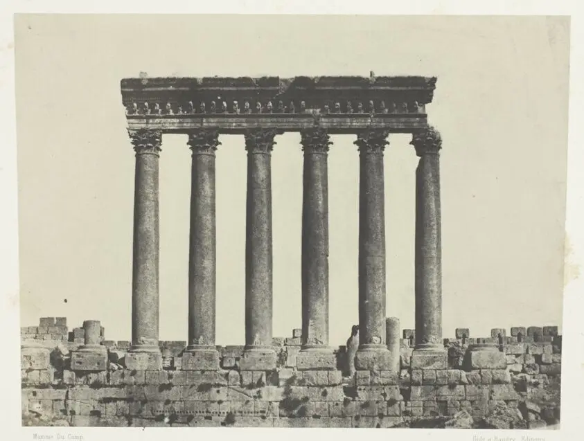 Baalbeck (Héliopolis), Colonnade Du Temple Du Soleil; Syrie by Maxime Du Camp (French, 1822–1894)