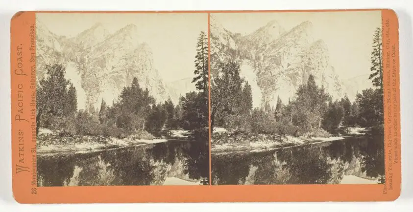 Three Brothers, 4480 ft., Yosemite, from the series "Watkins' Pacific Coast" by Carleton E. Watkins