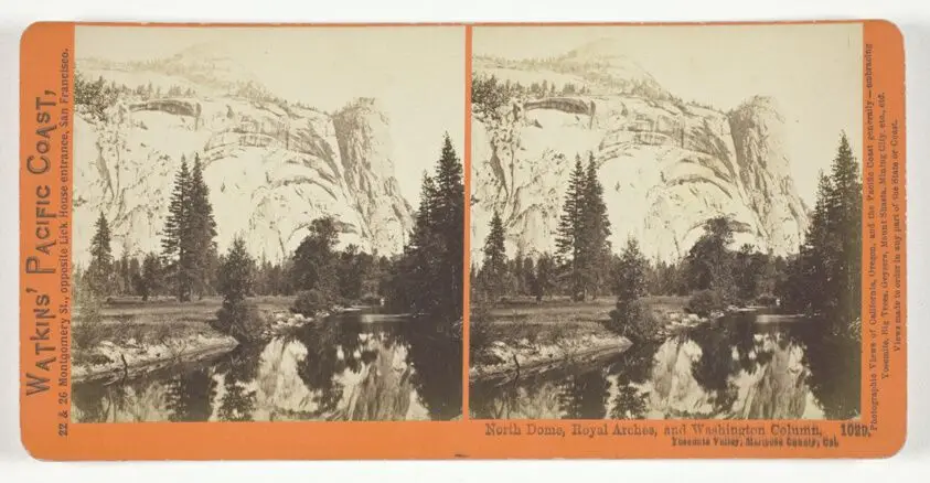 North Dome, Royal Arches and Washington Column, Yosemite Valley, Mariposa County, Cal., No. 1029 from the series "Watkins' Pacific Coast" by Carleton E. Watkins