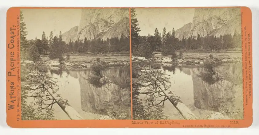 Mirror View of El Capitan, Yosemite Valley, Mariposa County, Cal., No. 1119 from the series "Watkins' Pacific Coast" by Carleton E. Watkins