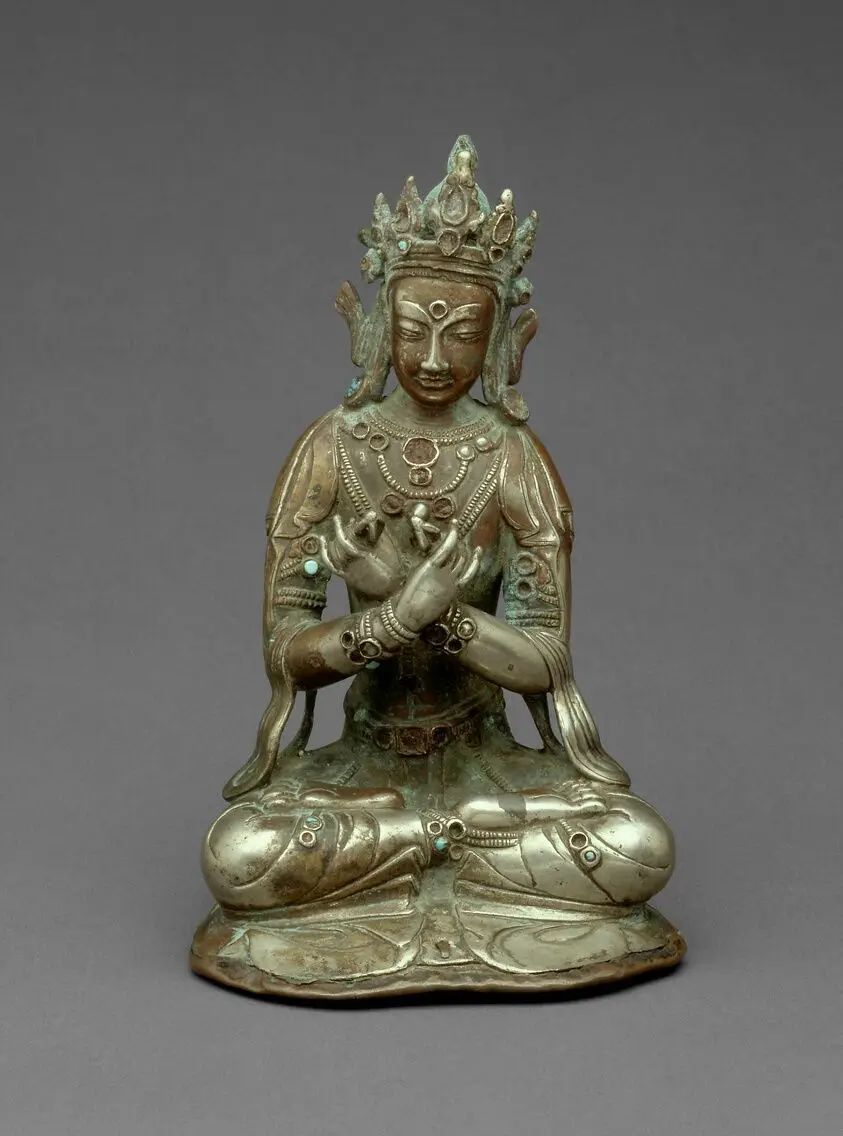 Vajradhara Buddha Seated Holding a Thunderbolt (Vajra) and Bell (Ghanta) by Tibet