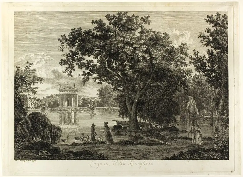 Lake in Villa Borghese by Albert Christoph Dies