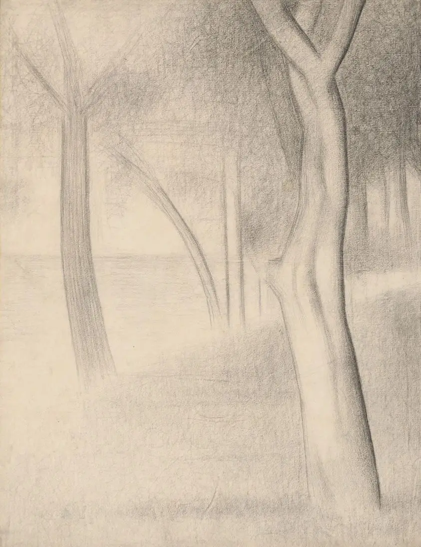 Trees (study for La Grande Jatte) by Georges Seurat
