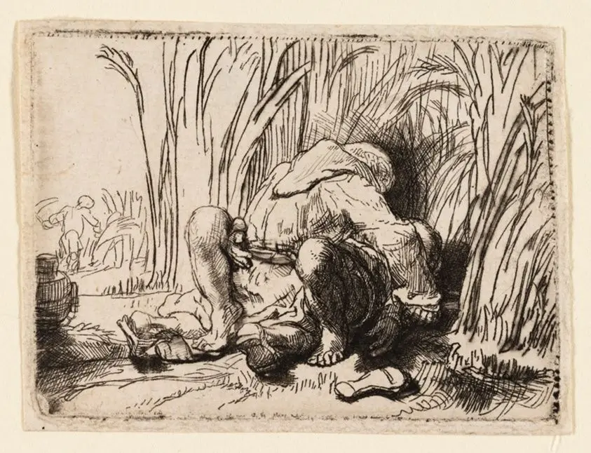 The Monk in the Cornfield by Rembrandt van Rijn