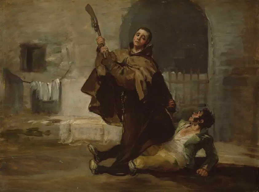 Friar Pedro Clubs El Maragato with the Butt of the Gun by Francisco José de Goya y Lucientes