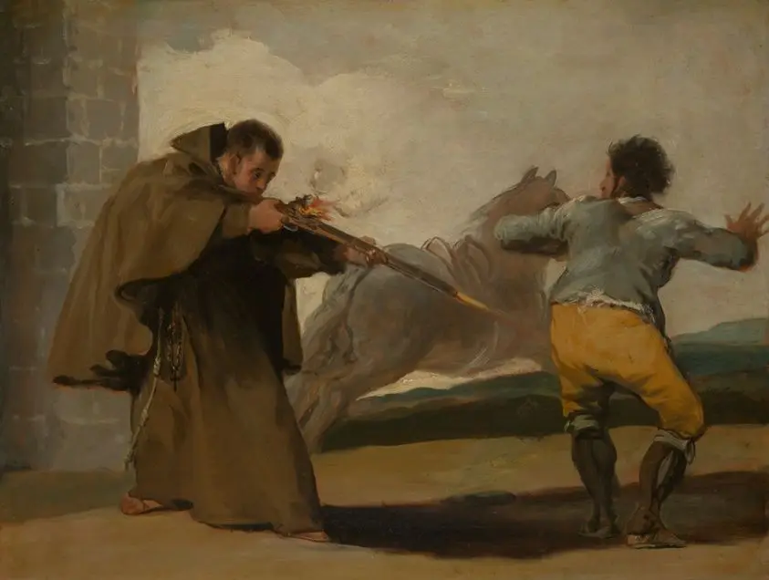 Friar Pedro Shoots El Maragato as His Horse Runs Off by Francisco José de Goya y Lucientes