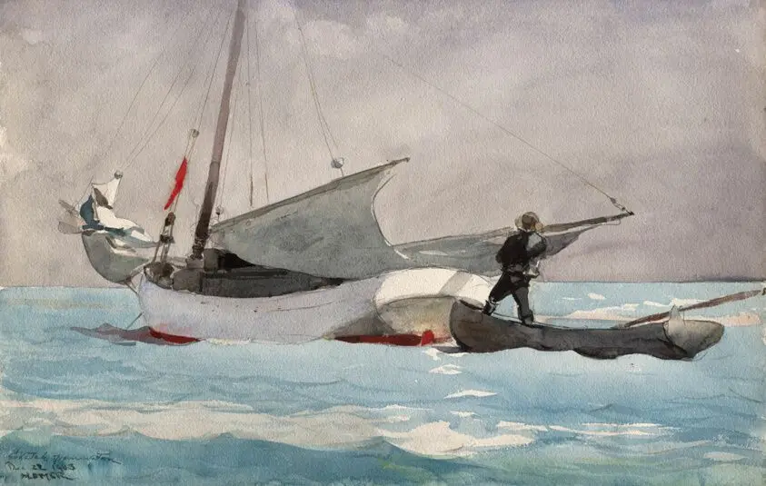 Stowing Sail by Winslow Homer