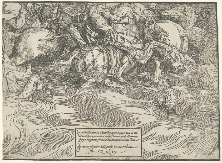 The Submersion of Pharaoh's Army in the Red Sea by Titian (Italian, c. 1488-1576)