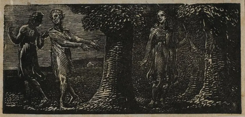 Colinet Mocked by Two Boys, from The Pastorals of Virgil by William Blake