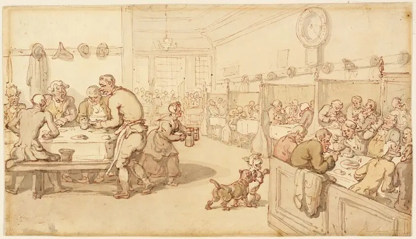 At an Old English Eating House by Thomas Rowlandson