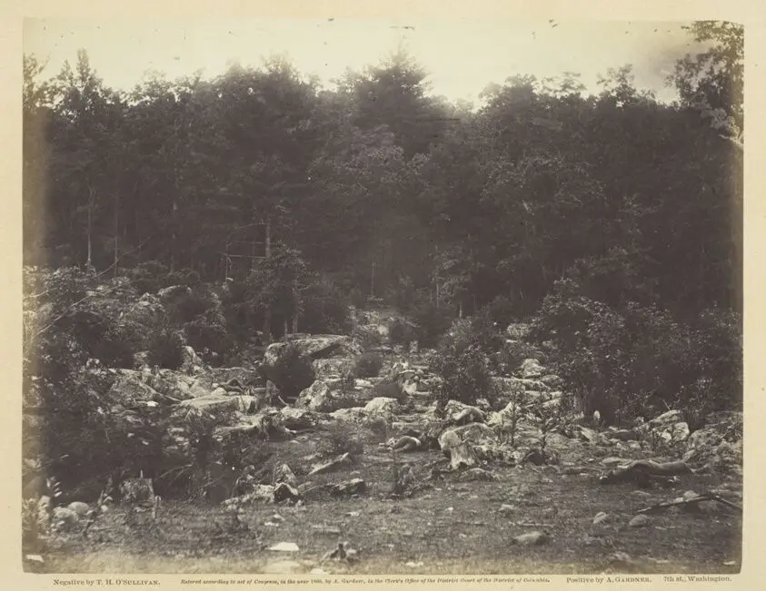 Slaughter Pen, Foot of Round Top, Gettysburg by Timothy O'Sullivan