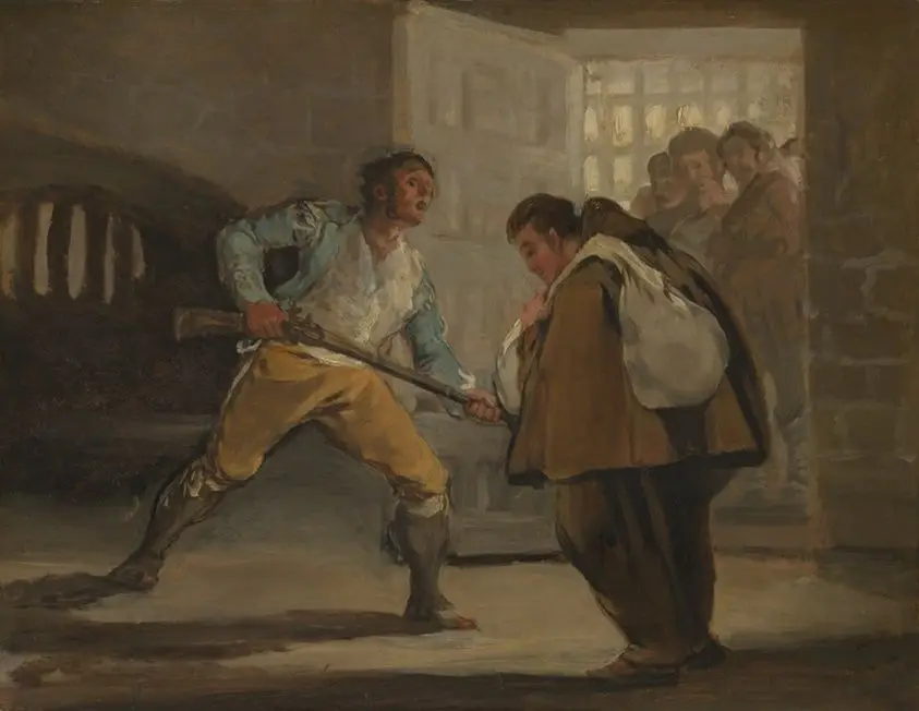 El Maragato Threatens Friar Pedro de Zaldivia with His Gun by Francisco José de Goya y Lucientes