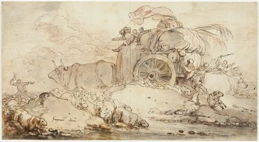 The Stalled Cart by Jean-Honoré Fragonard