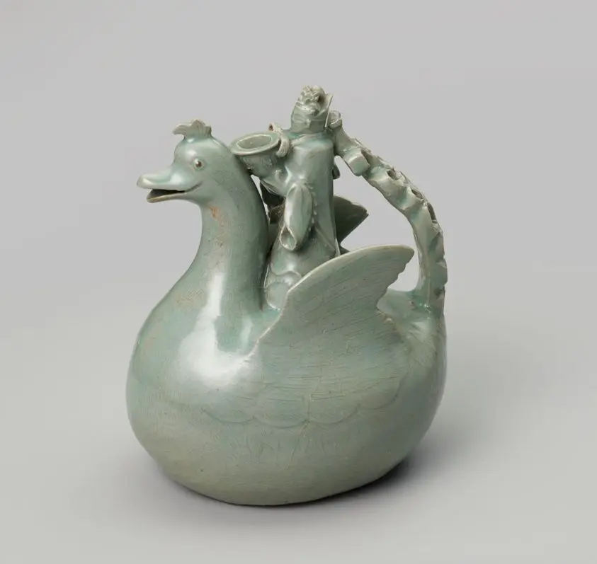 Duck-Shaped Ewer with Daoist Priest by Korea