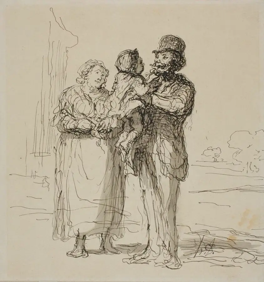 Family Scene by Honoré Victorin Daumier