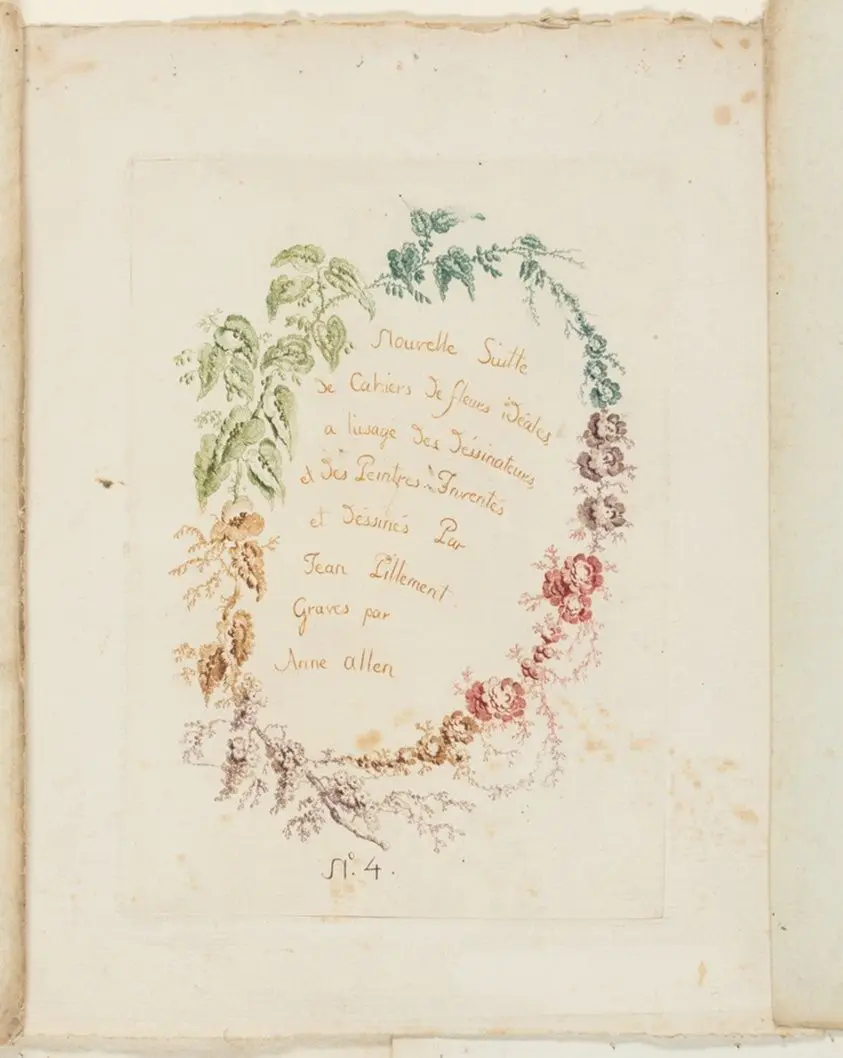 Title Page, from New Suite of Notebooks of Ideal Flowers for Use by Draftsmen and Painters by Anne Allen (English, active 1790s)