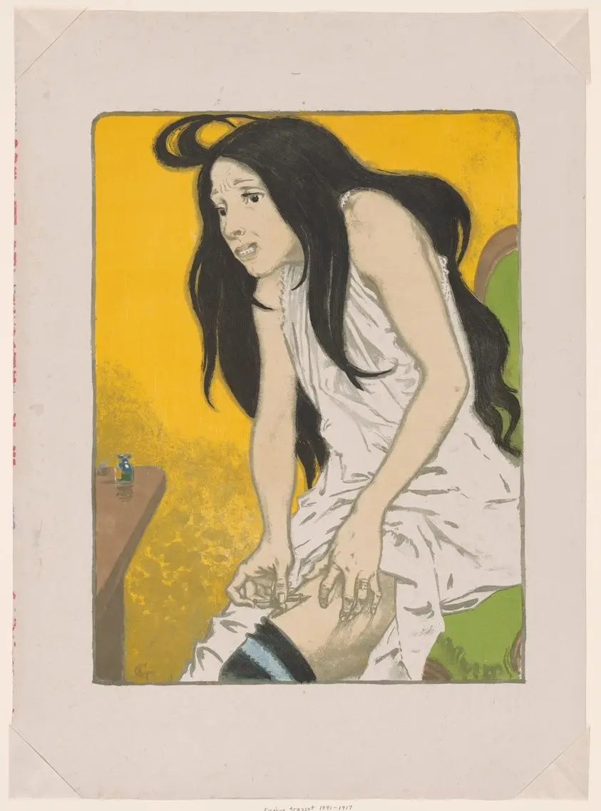 Morphine Addict, from The Album of Original Prints from Galerie Vollard (Morphinomaniac, from L'album d'estampes originales de la Galerie Vollard) by Eugène Grasset (French, 1841–1917)