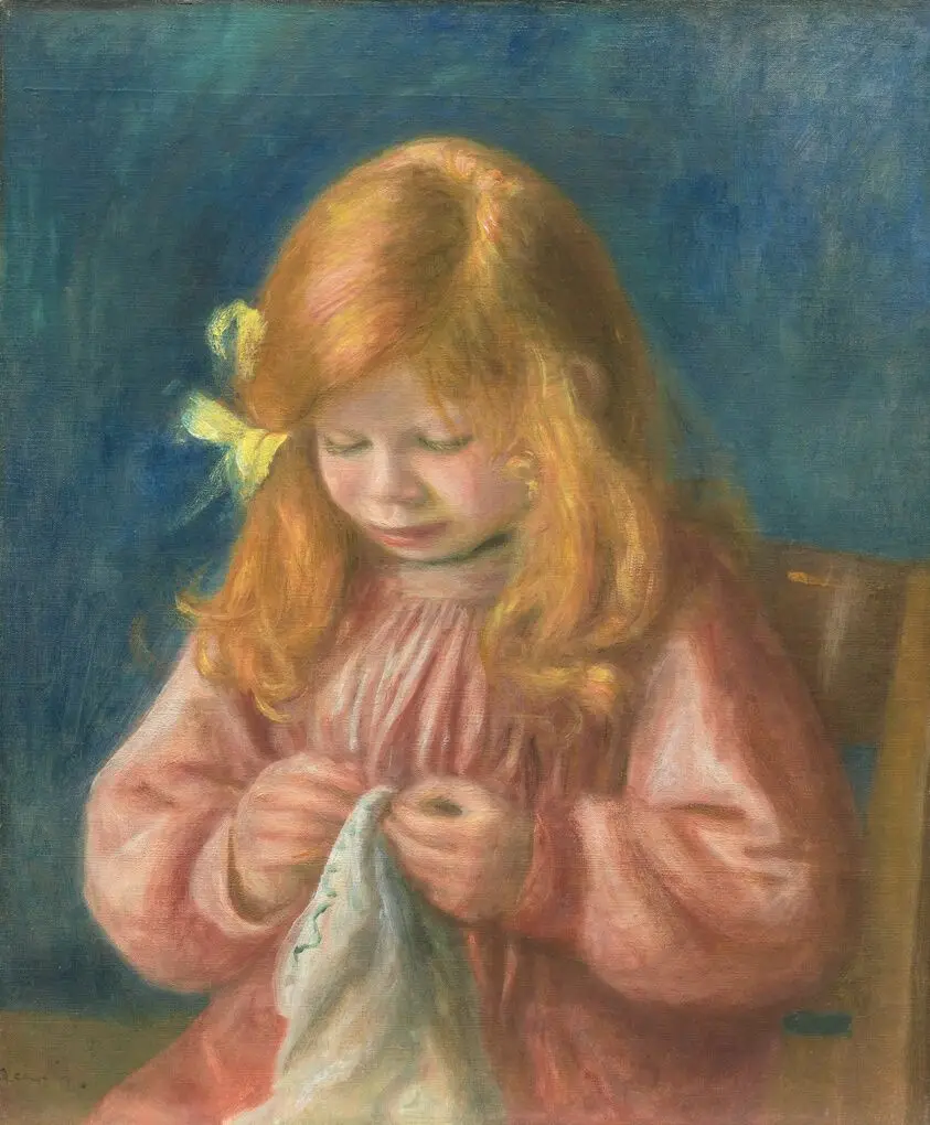 Jean Renoir Sewing by Pierre-Auguste Renoir