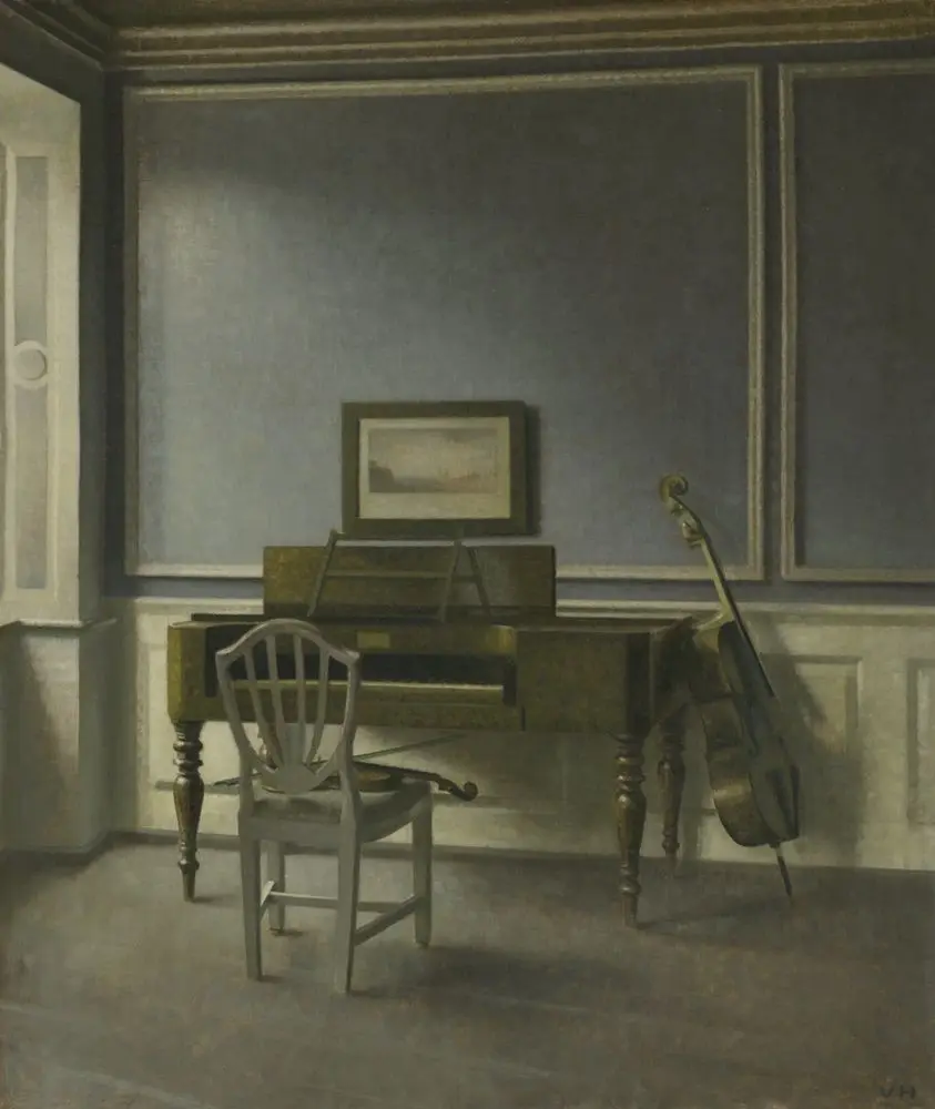 Interior. The Music Room, Strandgade 30 by Vilhelm Hammershøi