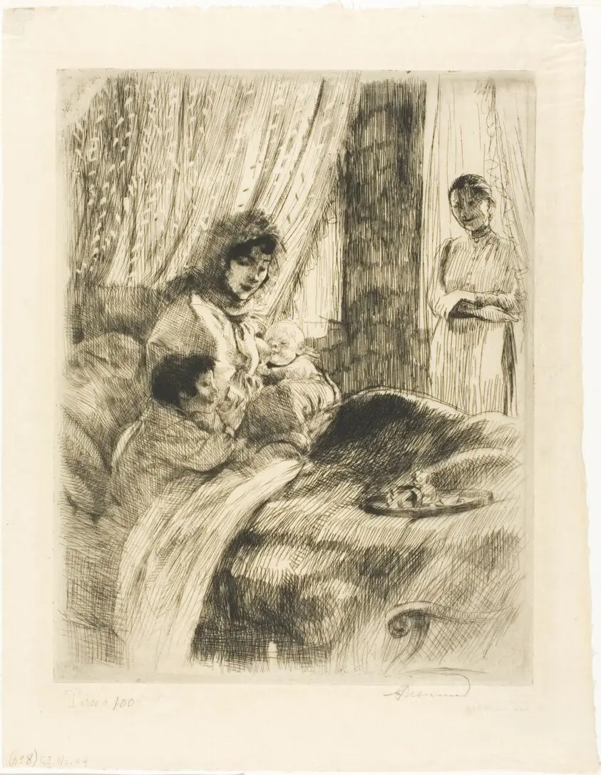 Breakfast, plate four from Woman by Albert Besnard