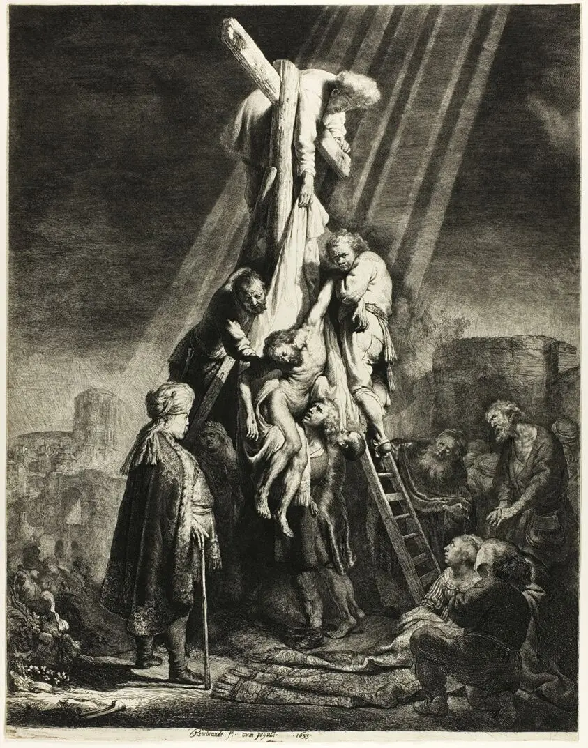 The Descent from the Cross: Second Plate by Rembrandt van Rijn