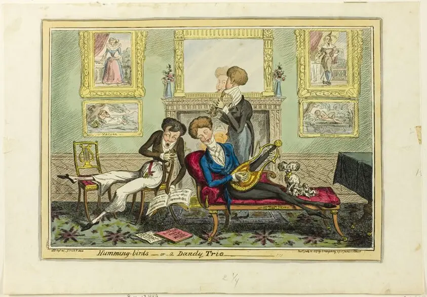 Humming Birds, or A Dandy Trio by George Cruikshank (English, 1792-1878)
