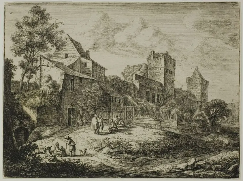 Square in Front of an Inn by Anthonie Waterloo