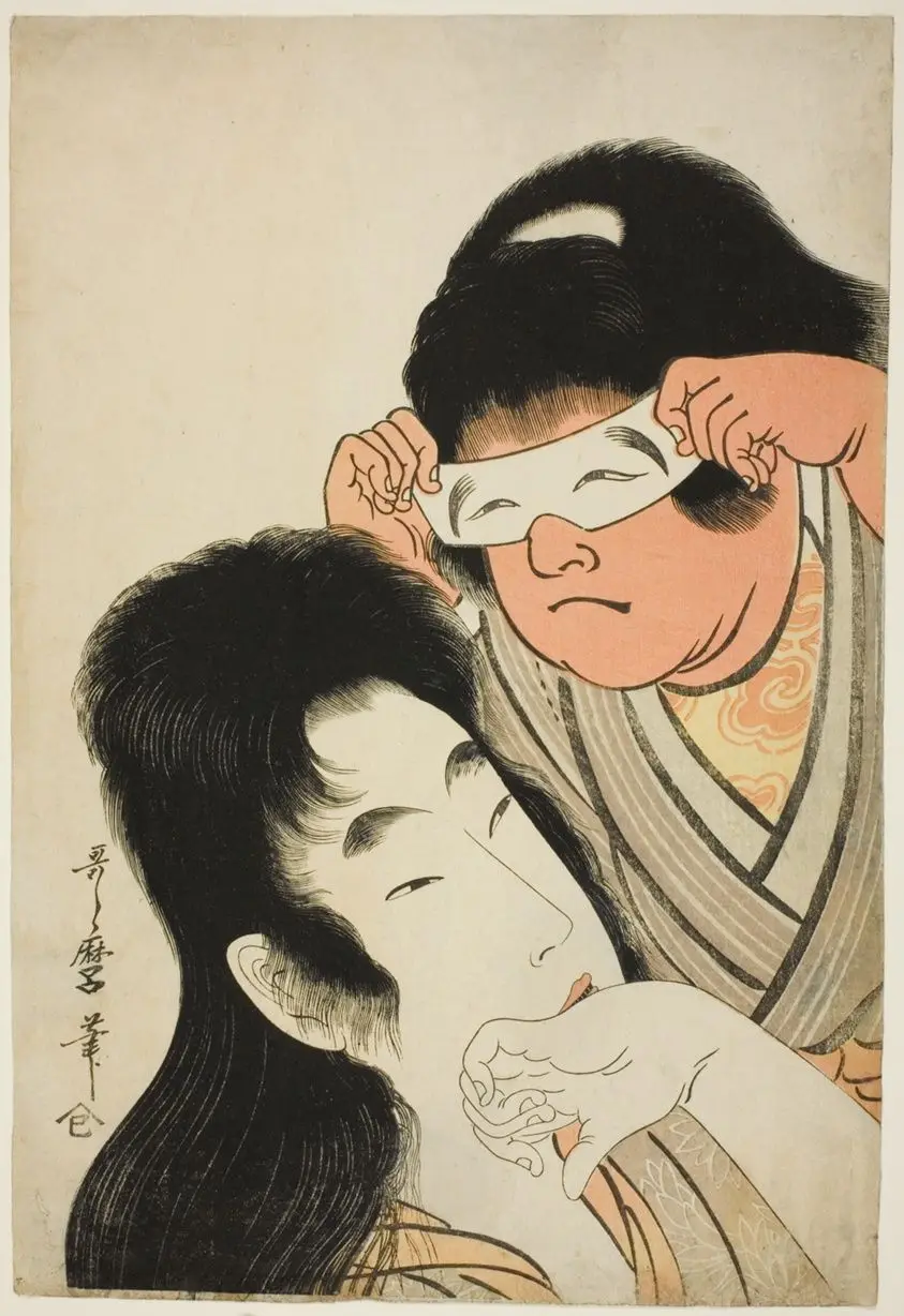 Yamauba with Kintaro Holding a Toy Mask by Kitagawa Utamaro 喜多川 歌麿