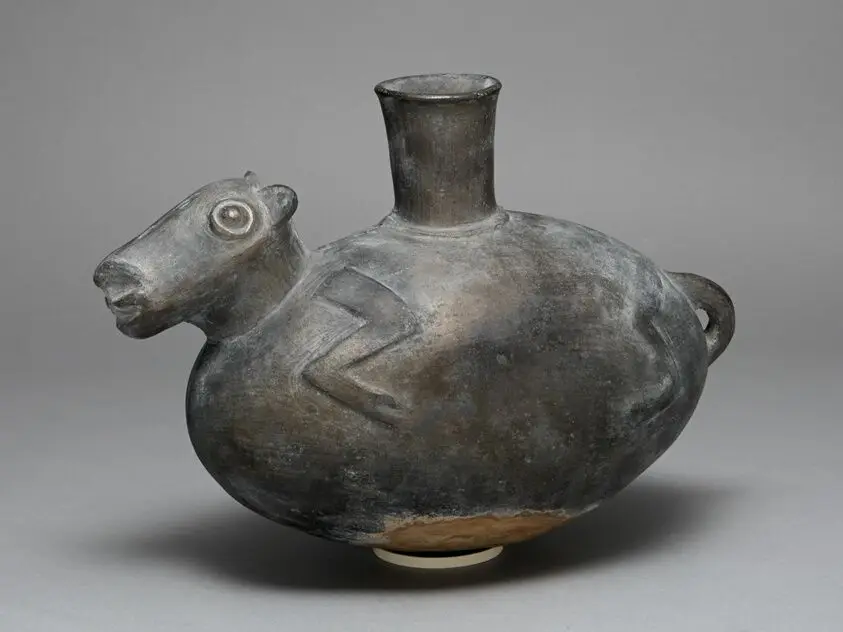 Blackware Vessel in the Form of a Llama by Chimú