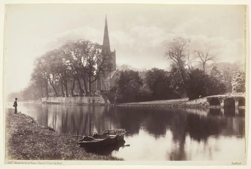 Stratford-on-Avon, Church from the Avon by Francis Bedford