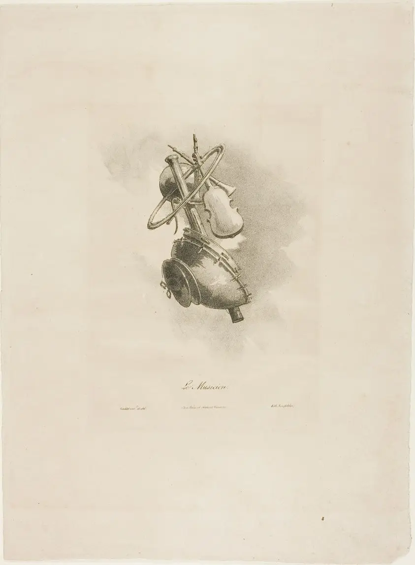 The Musician, from Arts et Métiers by Bernard Gaillot (French, 1780-1847)