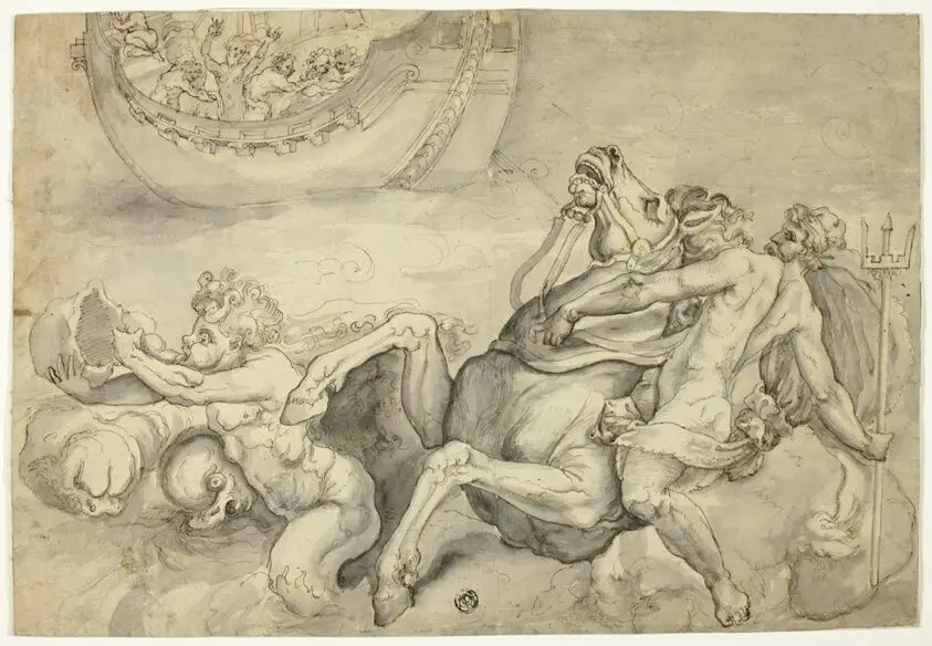 Neptune Calming the Tempest Raised by Aeolus against Aeneas ("Quos Ego") by Italian