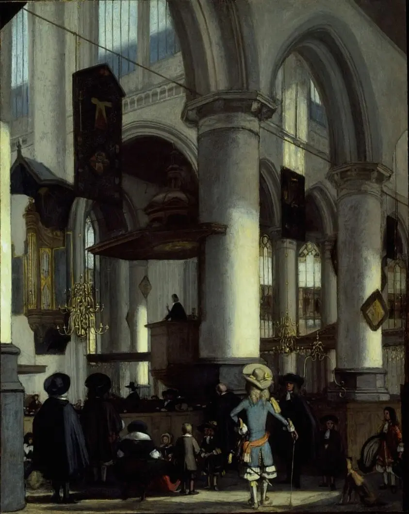 Interior of the Oude Kerk, Delft by Emanuel de Witte